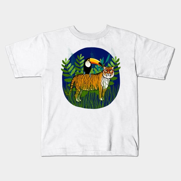 The Tiger and The Toucan Kids T-Shirt by KilkennyCat Art